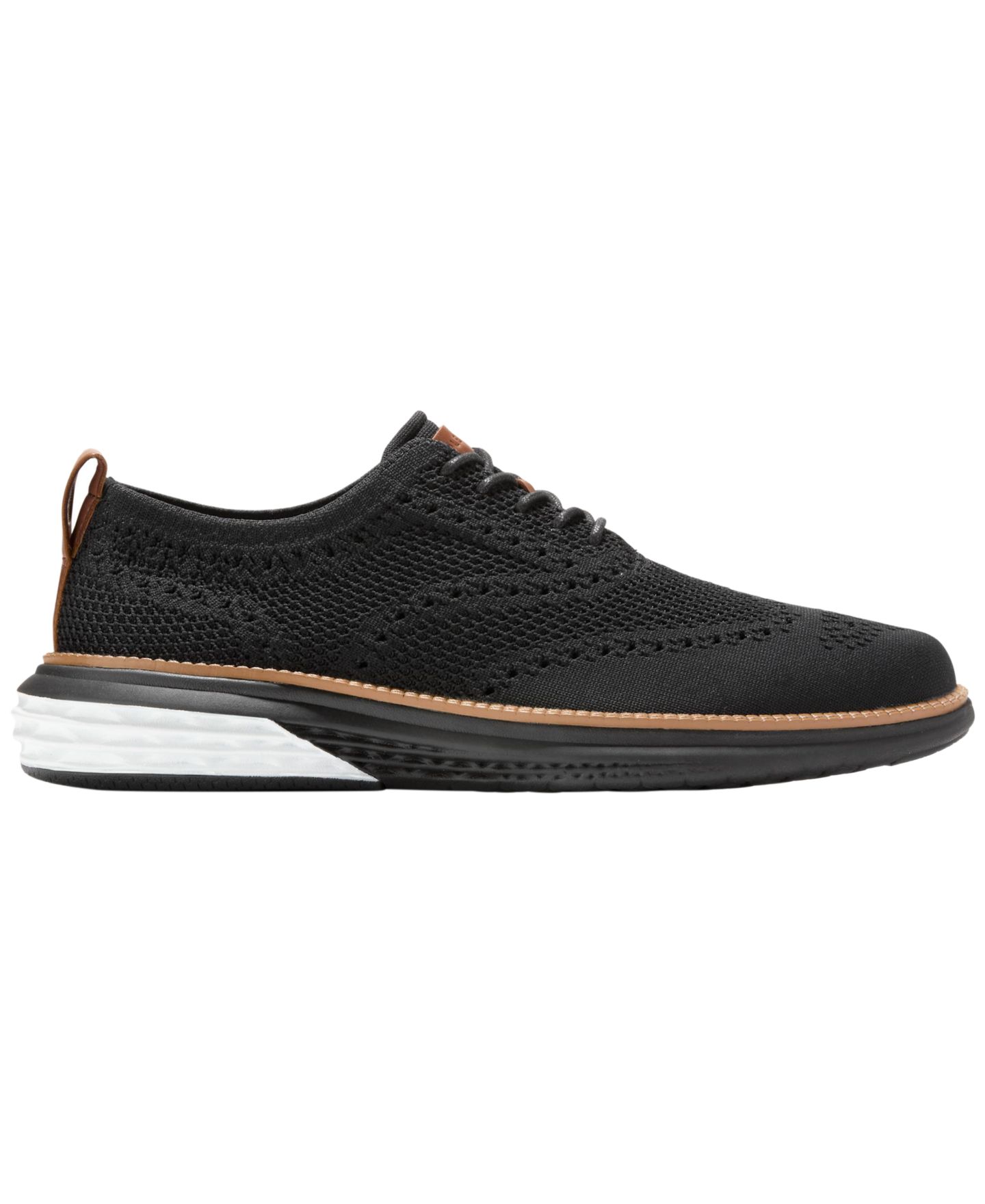 Обувь Cole Haan Men's Grand Hurrion Stitchlite™ Wingtip Oxford Shoes, цвет: Чёрный — фото 2