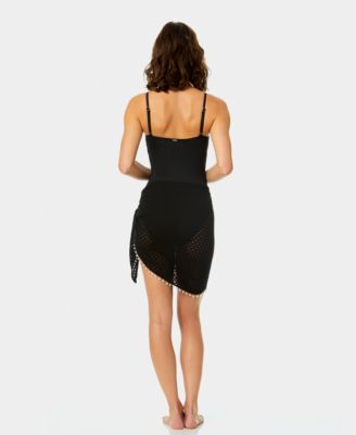 Women's Crochet Side Tie Cover-Up Skirt