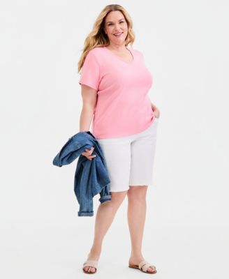 Plus Size Short-Sleeve V-Neck Top
