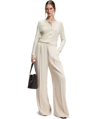 BOSS by Women's Extra-Fine Merino Wool Button-Up Cardigan Sweater