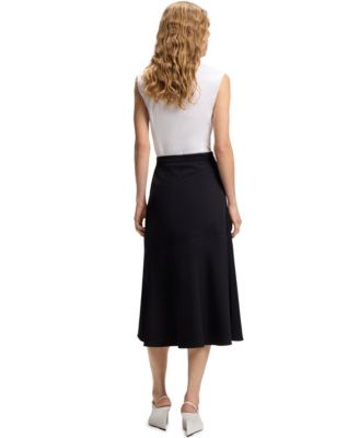 BOSS by Women's Stretch-Cotton Blend Sleeveless Slim-Fit Blouse