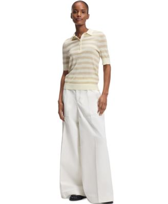 BOSS by Women's Merino Wool Short-Sleeved Sweater