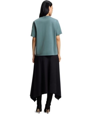 BOSS by Women's Mercerized Cotton Relaxed-Fit T-Shirt