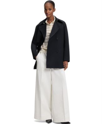 BOSS by Women's Cotton Buckled Belt Trench Coat