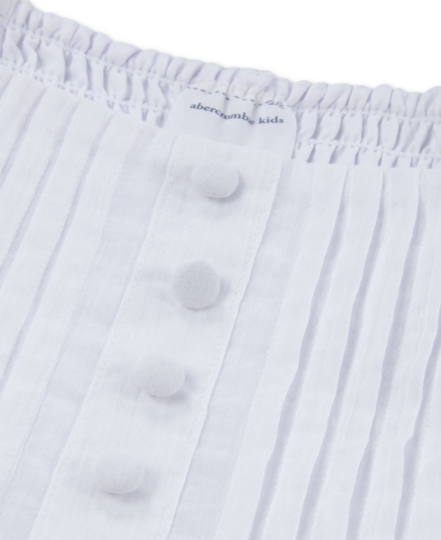 Платье abercrombie kids Pintuck Square Neck Mini Dress для девочек, цвет: Яркий белый — фото 3