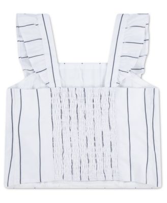 Girls' Flutter-Sleeve Square Neck Top