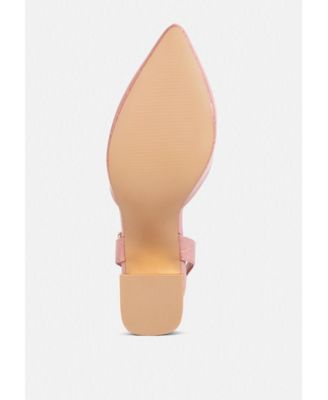 Womens Hyatt Metallic Sling Block Heel Sandals