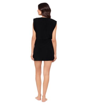 Women's Jersey Surplice Plunge Cover-Up Swim Dress