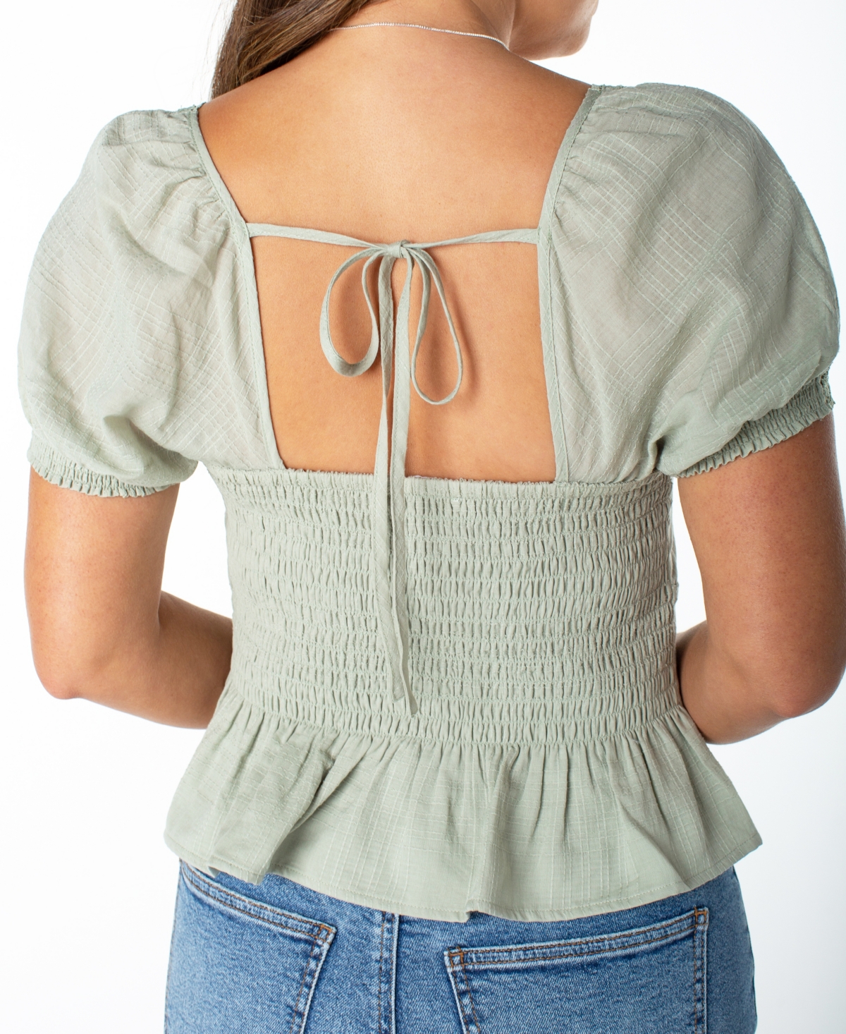 Celebrity Pink Juniors' Lace-Trim Pleated Babydoll Top