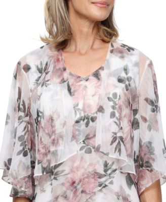 Petite Tiered Shimmer V-Neck Jacket Dress