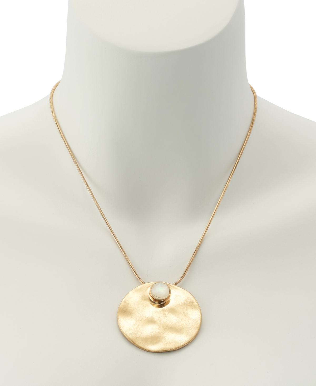 Robert Lee Morris Soho Mother of Pearl Turquoise Disc Pendant Necklace