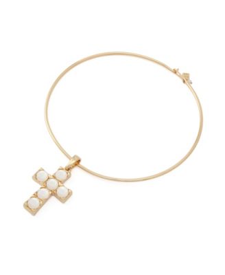 Mother of Pearl Cross Pendant Wire Necklace