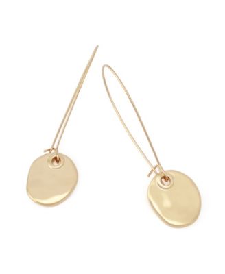 Gold Disc Dangle Earrings