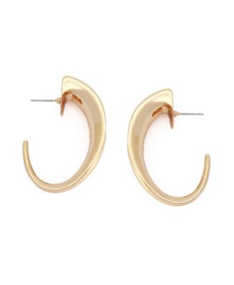 Silver Sculpted Large Hoop Earrings