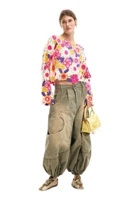 Women's Multicolor Crochet Sweater