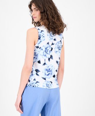 Women's Sleeveless Asymmetric Pleated Top