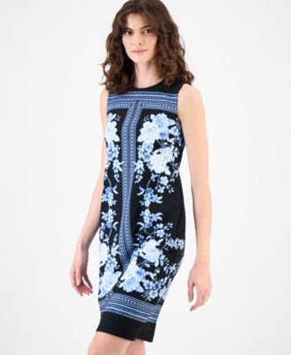 Women's Printed Sleeveless Sheath Dress