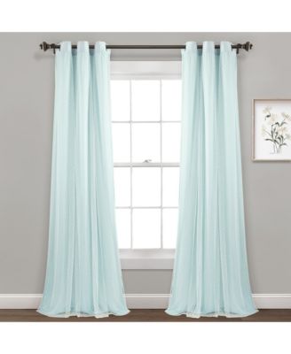 Polka Dot Sheer Window Curtain Panels with Tiebacks Single - Room Darkening Curtains for Bedroom