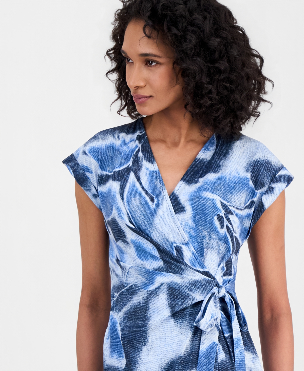 Anne Klein Women's Printed Wrap Sheath Dress