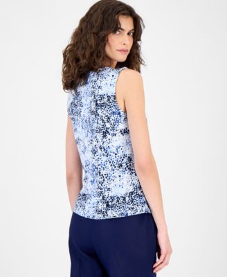 Women's Sleeveless Asymmetric Pleated Top