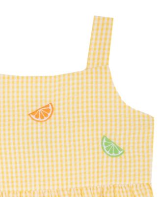 Girls' 2T-6X Embroidered Dress and Lemon Slice Purse