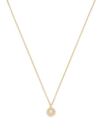 Faux Stone Signature C Mother of Pearl Pendant Necklace