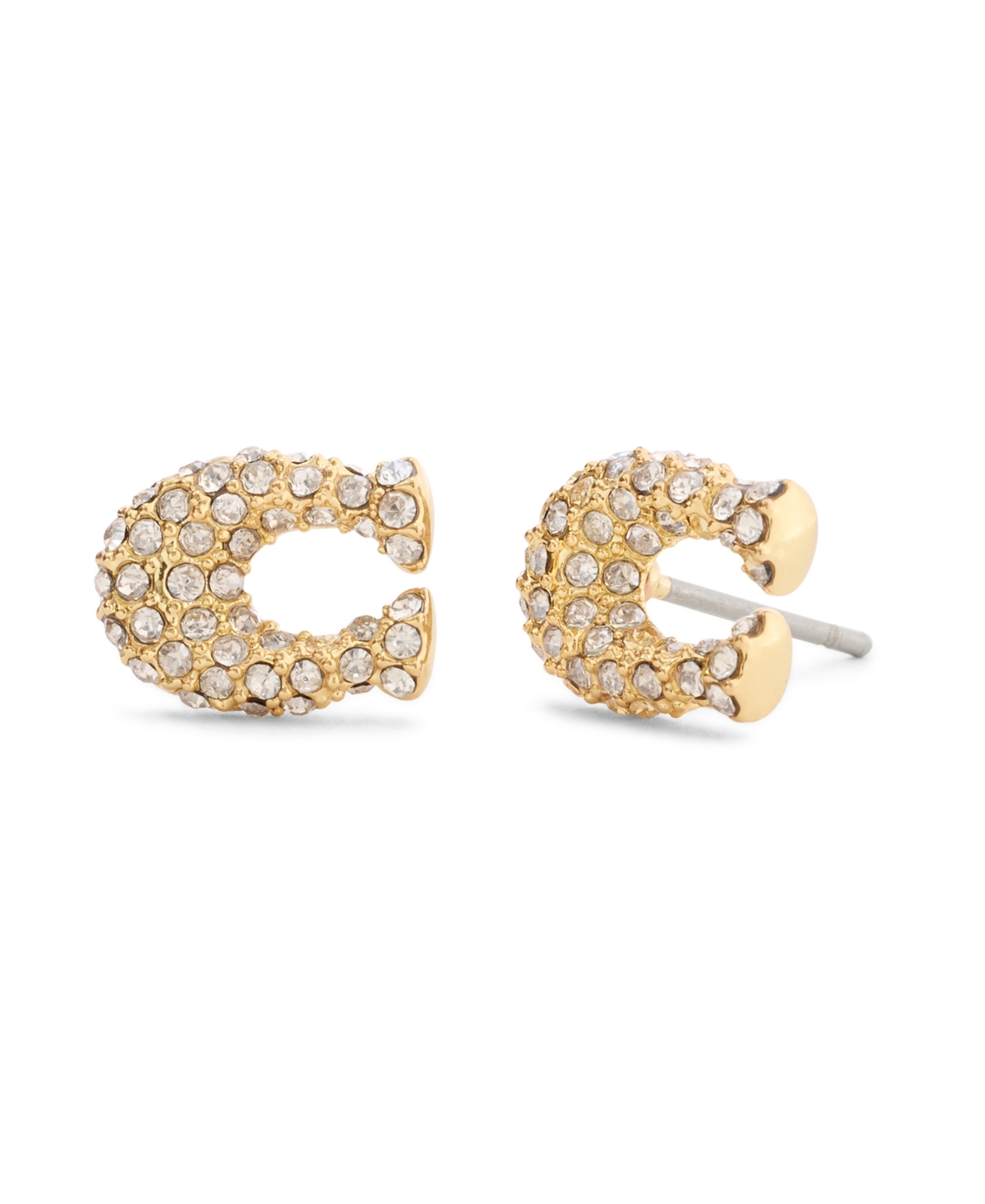 Coach Faux Stone Pave Signature C Stud Earrings