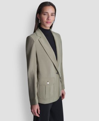 Women's Peak Lapel Collar Sueded Fuji Blazer