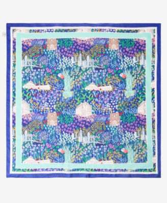 Flower Show Scenic Print Cotton Scarf