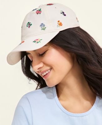 Flower Show Scattered Flowers Embroidered Baseball Cap