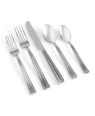 Stainless Steel Hammertone Collection 5-Pc. Flatware Set