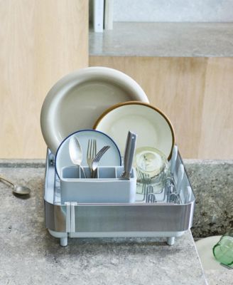 Extend Steel Plus 6.75" Expandable Dish Rack with Wine Glass Holder