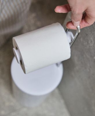 Easy Store Toilet Paper Roll Holder with Concealed Storage