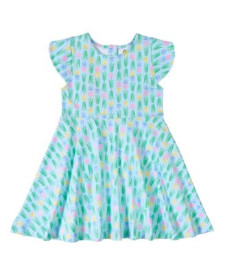 Little Girls Printed Knit Tulip Twirl Dress