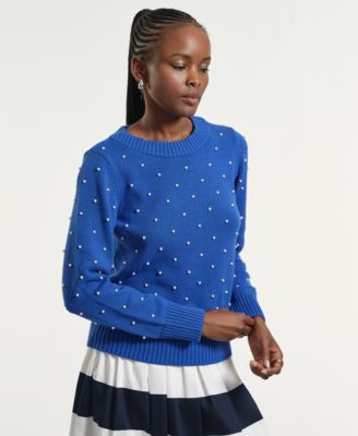 Women's Beaded Crew Neck Sweater