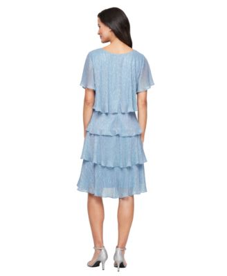 Tiered Shimmer Shift Dress