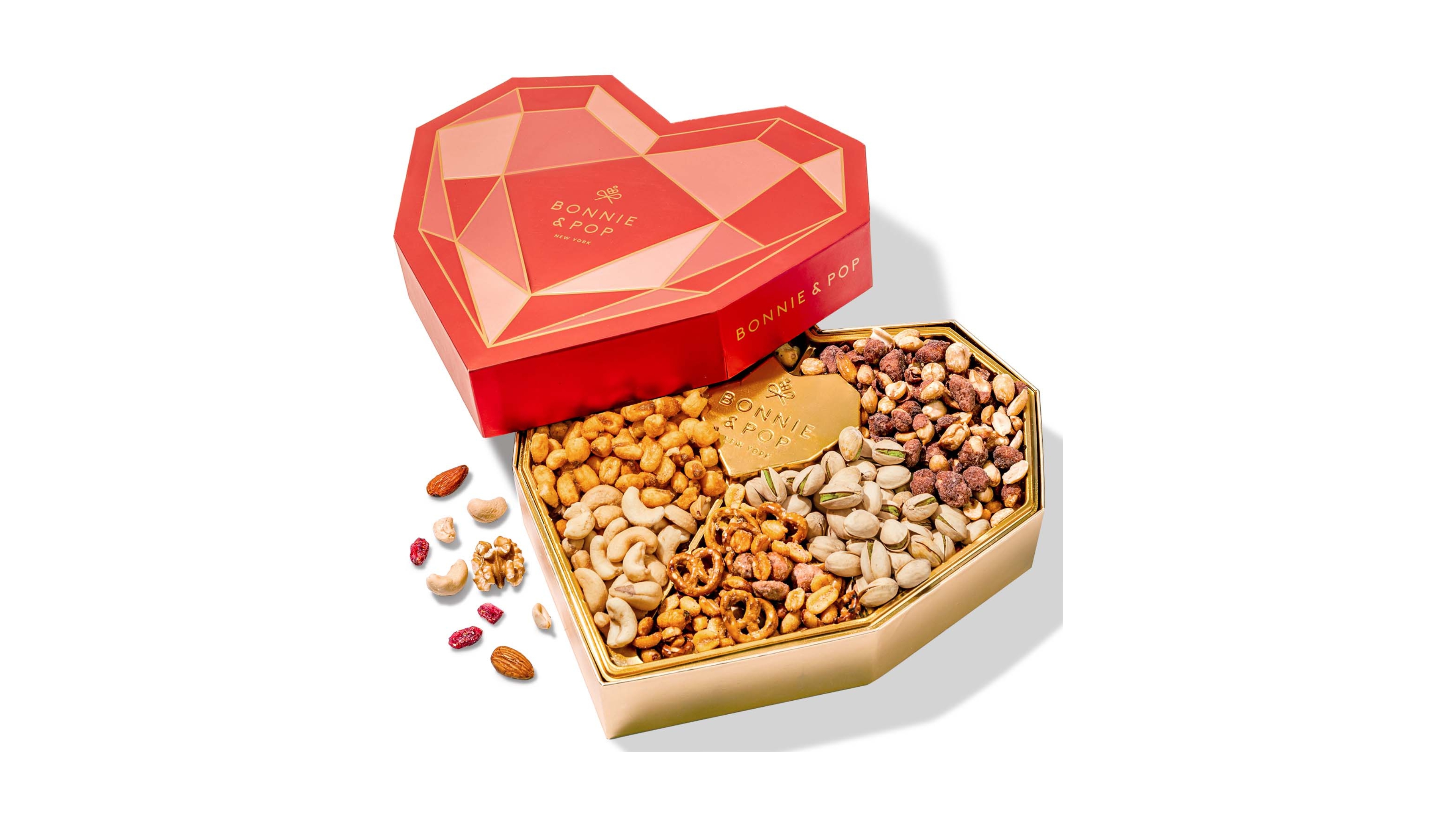 Bonnie & Pop Valentine's Day Gourmet Nut Heart Box, 1.5 lbs.