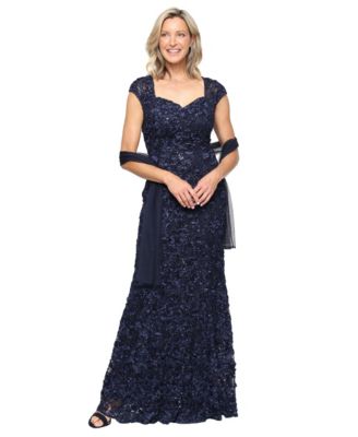 Women's Sequined Soutache Mermaid Gown