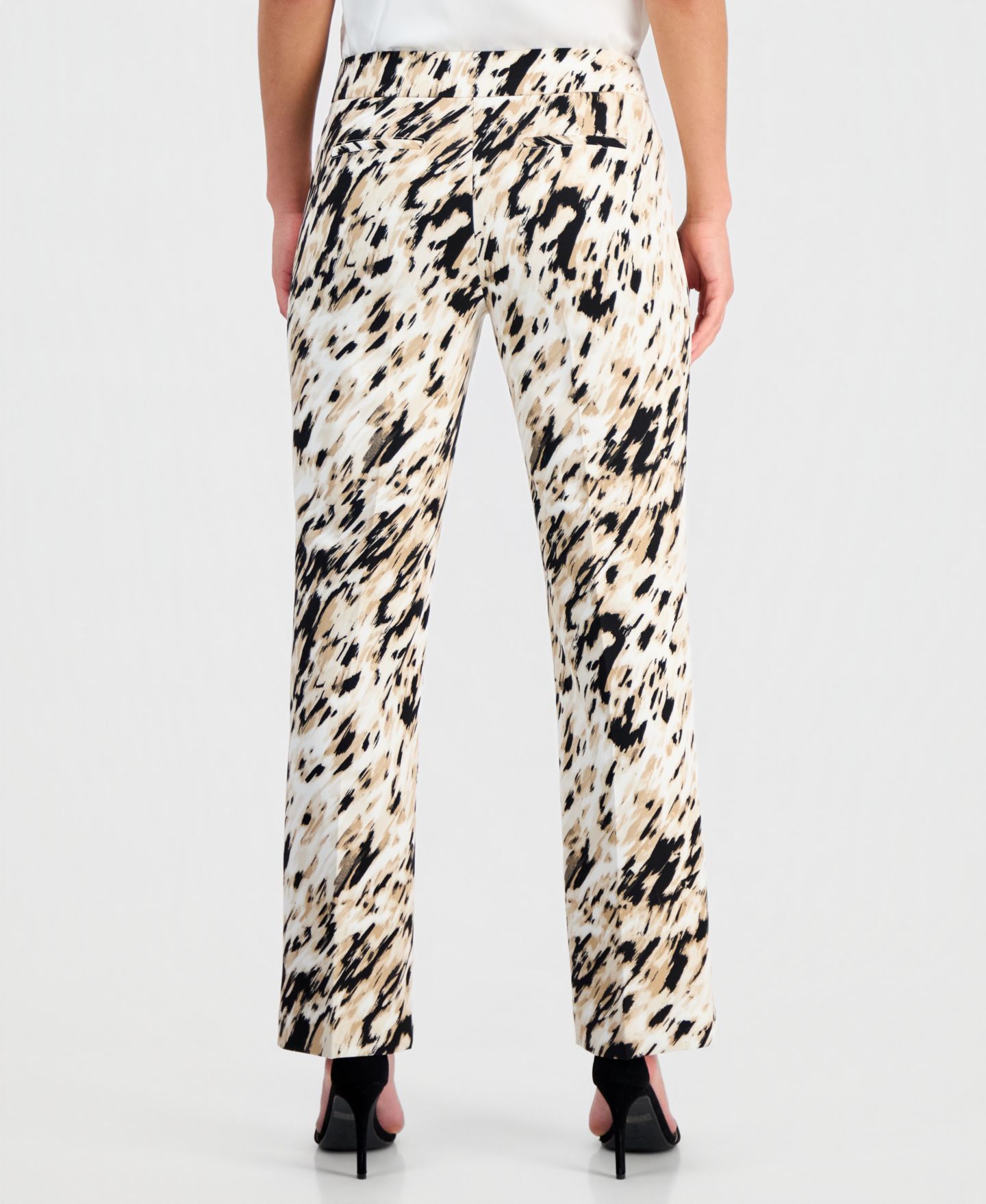 Женские брюки Kasper Animal-Print Straight-Leg, цвет: Разноцветный — фото 4