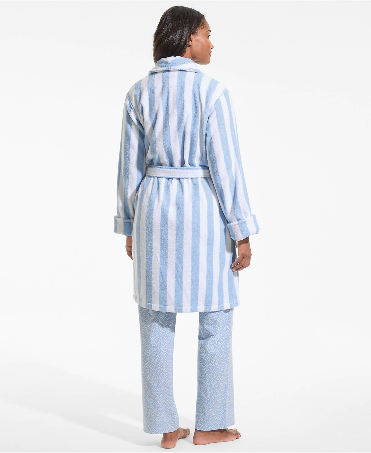 Lands' End Women's Soft Terry Long Sleeve Knee Length Robe