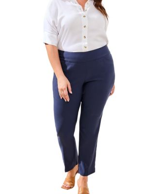 Plus Size Flatten-It&reg; Pull-On Ankle Pant