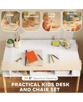 Kids Desk and Chair Set with Storage for Ages 3–12