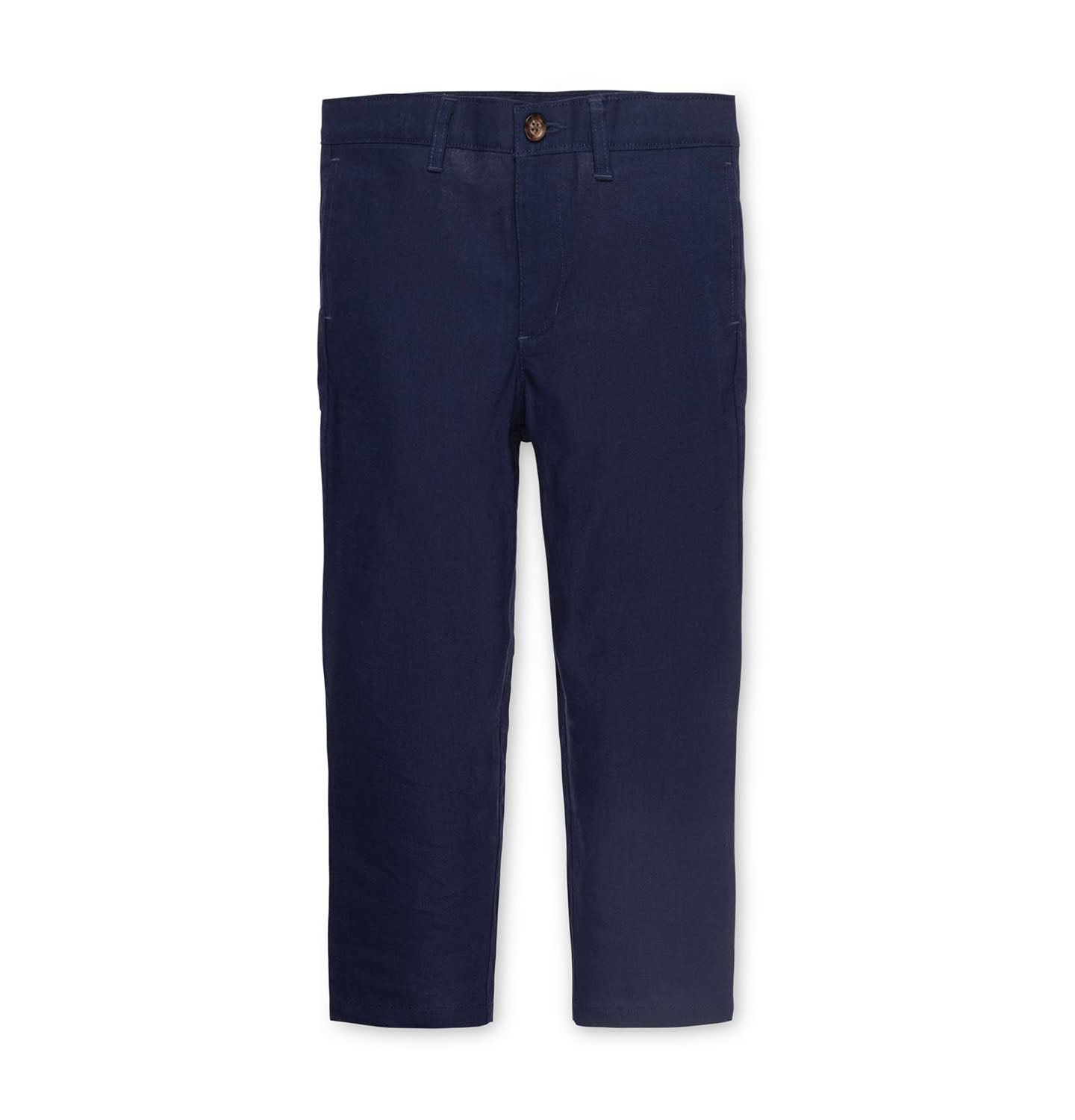 Брюки Hope & Henry Linen Suit Pant для мальчиков, цвет: Тёмно-синий льняной — фото 1