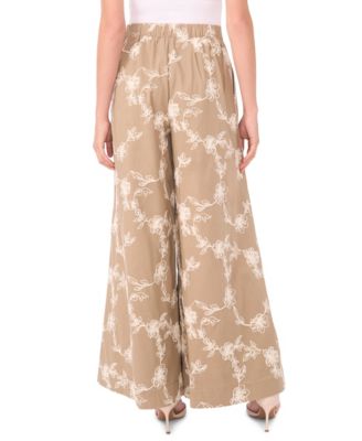 Women's Elastic Waistband Wide-Leg Pants