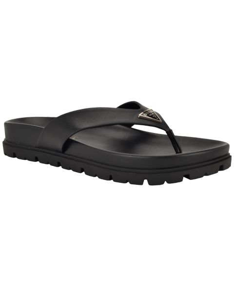 Женские сандалии GUESS Davelle Thong Slip-On Lug Sole, цвет: Чёрный