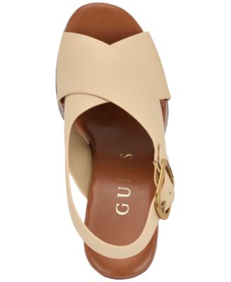 Women's Yarisel Logo-Embossed High Platform Wedge Sandals