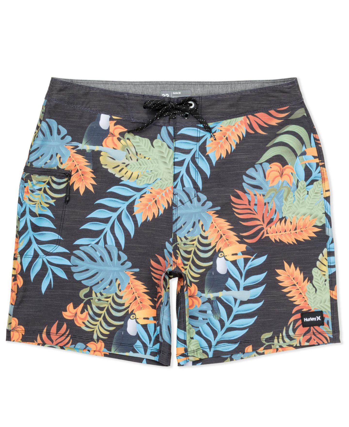 Пляжные шорты Regular-Fit для мужчин — Hurley, цвет: Чёрный — фото 7