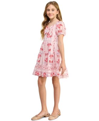 Girls' 7-16 Floral Print Pull-On Dress