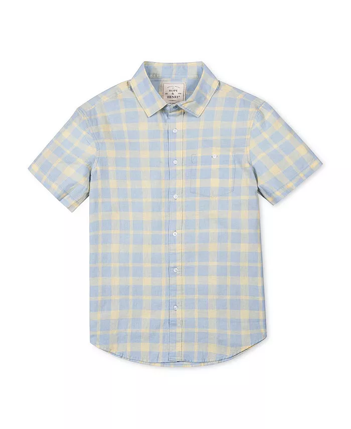 Men's Hope and Henry Linen Short Sleeve Button Down Shirt - thumbnail 4