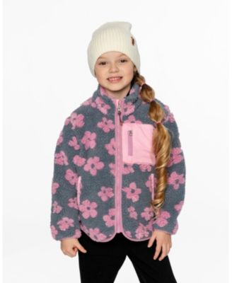 Toddler Sherpa Jacket Pink Flowers